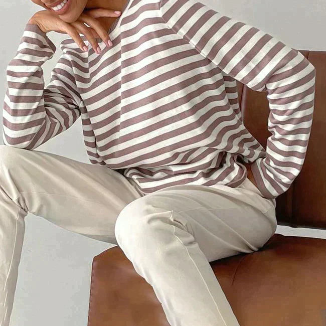 T-shirt rayé élégant, doux et léger pour femmes