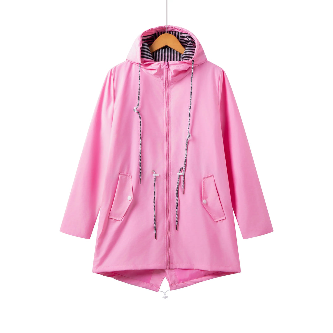 Manteau Trench Imperméable à Capuche pour Femmes | Décontracté