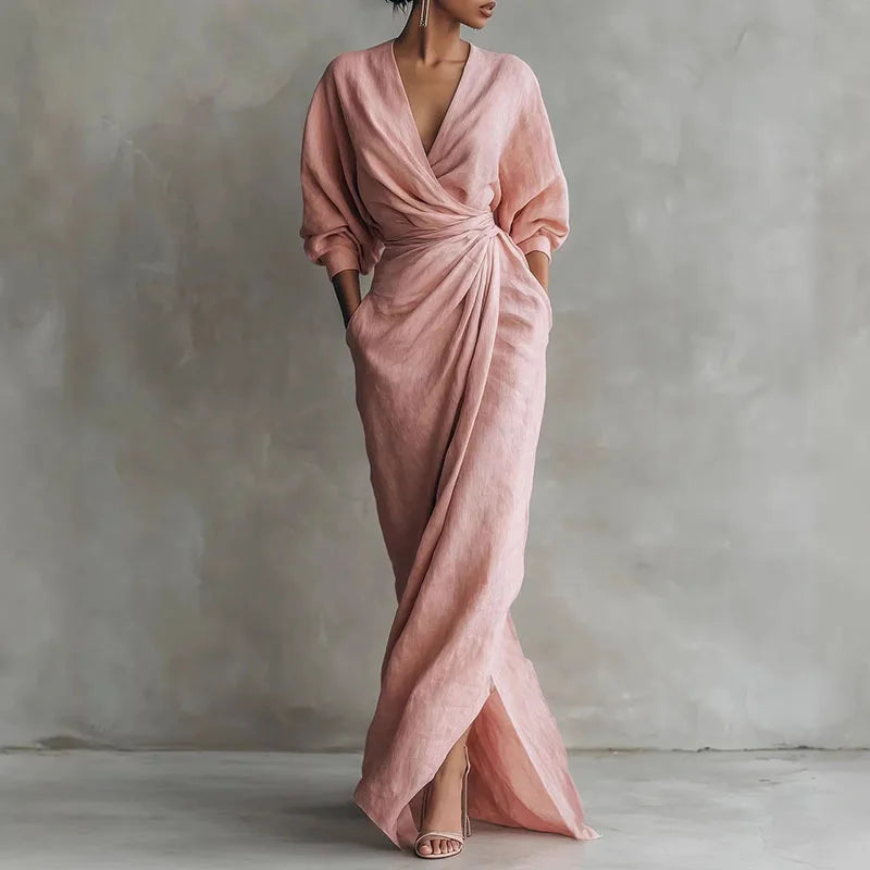 Susan | Robe Maxi à Enveloppe à Décolleté en V pour Femmes