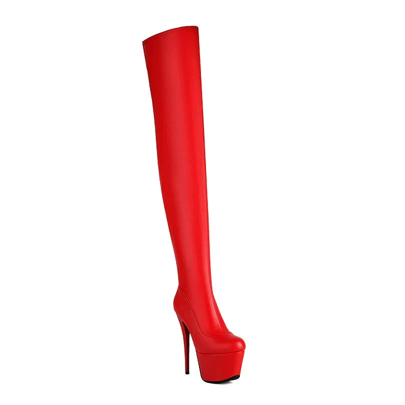 Bottes Overknee pour Femmes | Talon Stiletto Haut avec Plateau