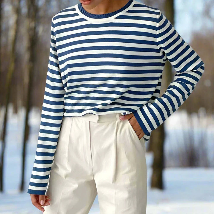 T-shirt rayé élégant, doux et léger pour femmes