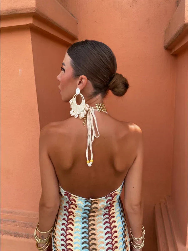 Priscilla | Robe maxi à dos nu - Fluide et chic
