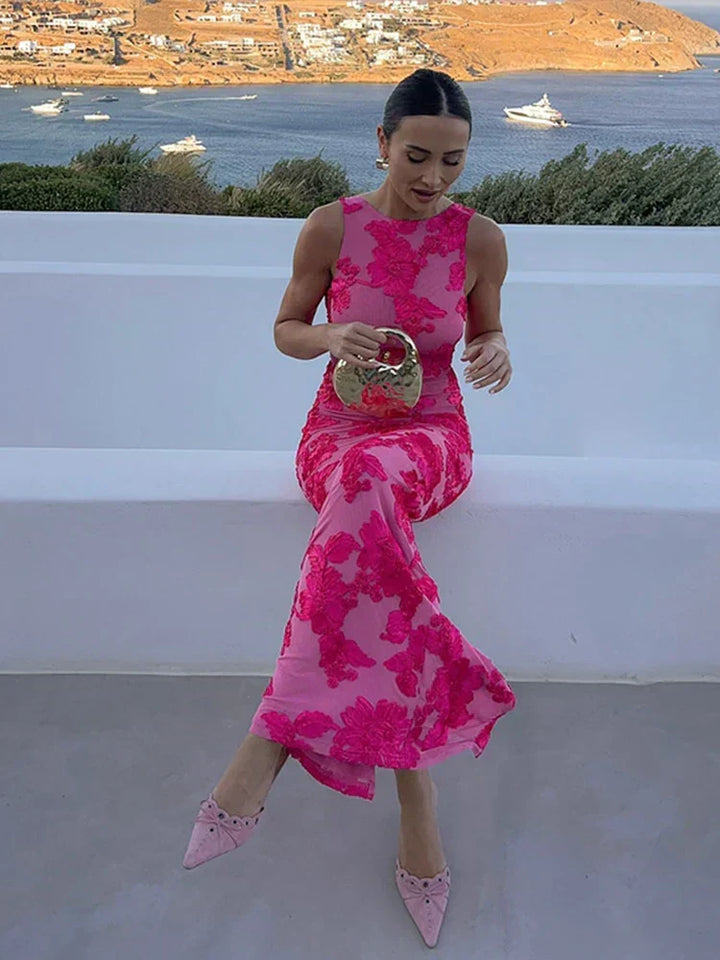 Alora - Robe de soirée élégante à fleurs