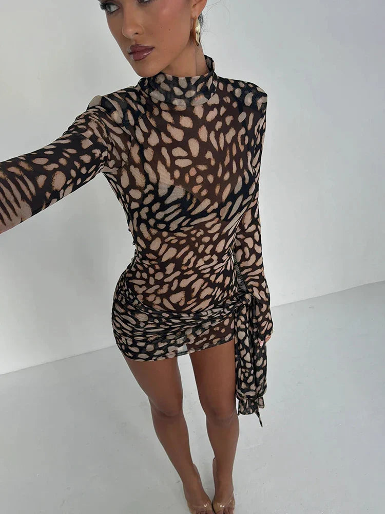 Livia | Robe Mini Femme au Design Imprimé Séduisant