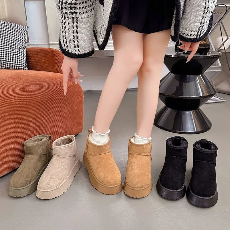 Bottes classiques à plateforme pour femmes avec semelle épaisse