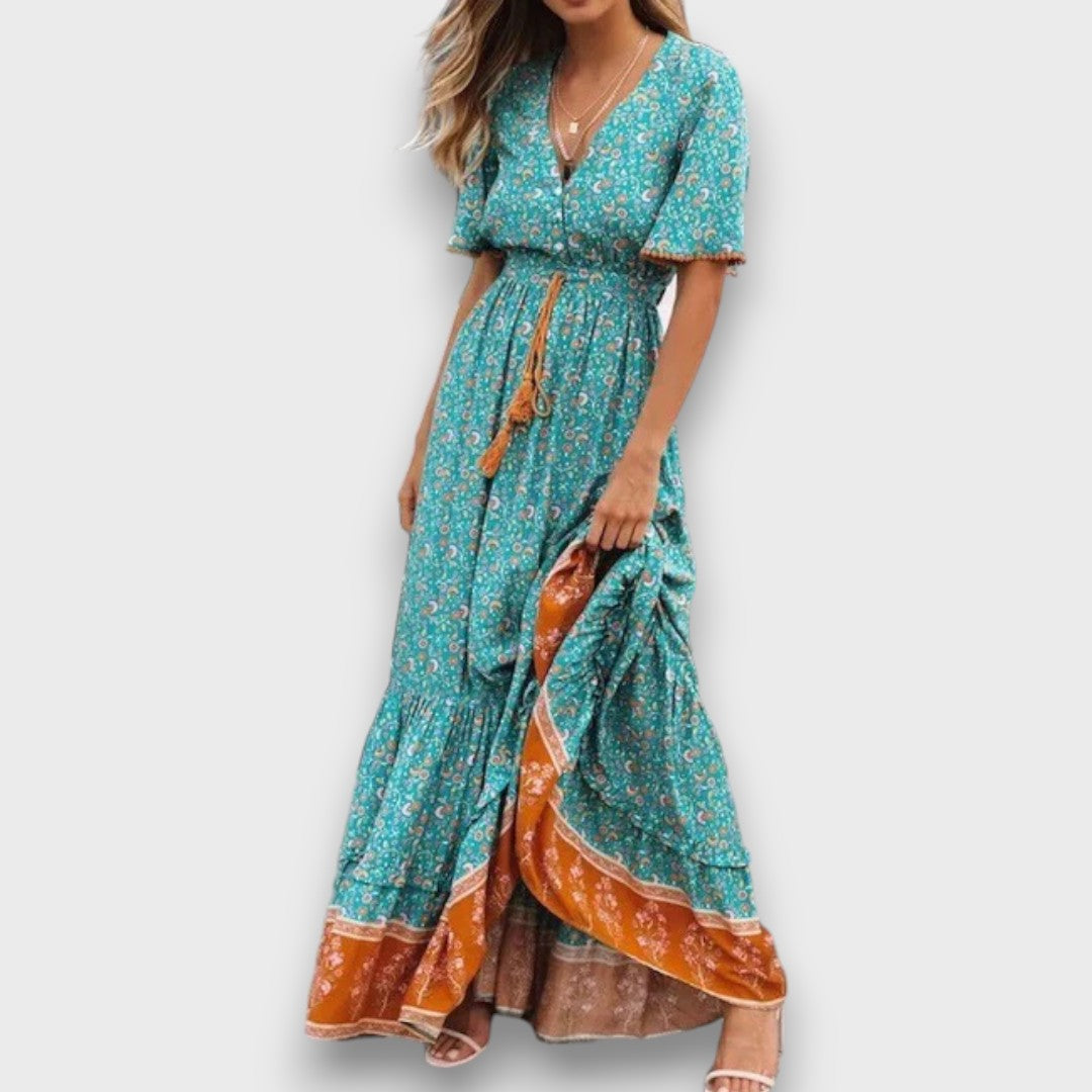 Talitha – Robe maxi au charme folklorique