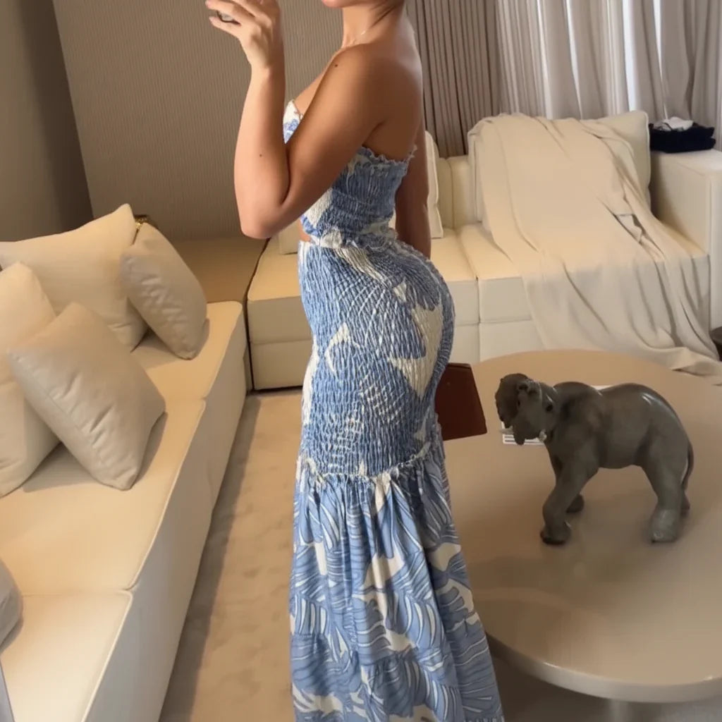 Robe d'été femme ensemble long à deux pièces