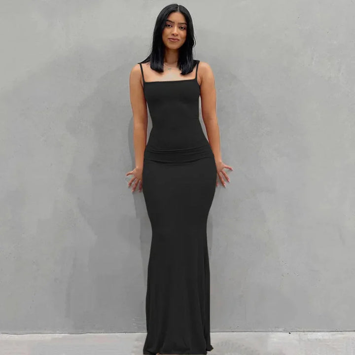 Robe d'été femme longue ajustée robe maxi décontractée