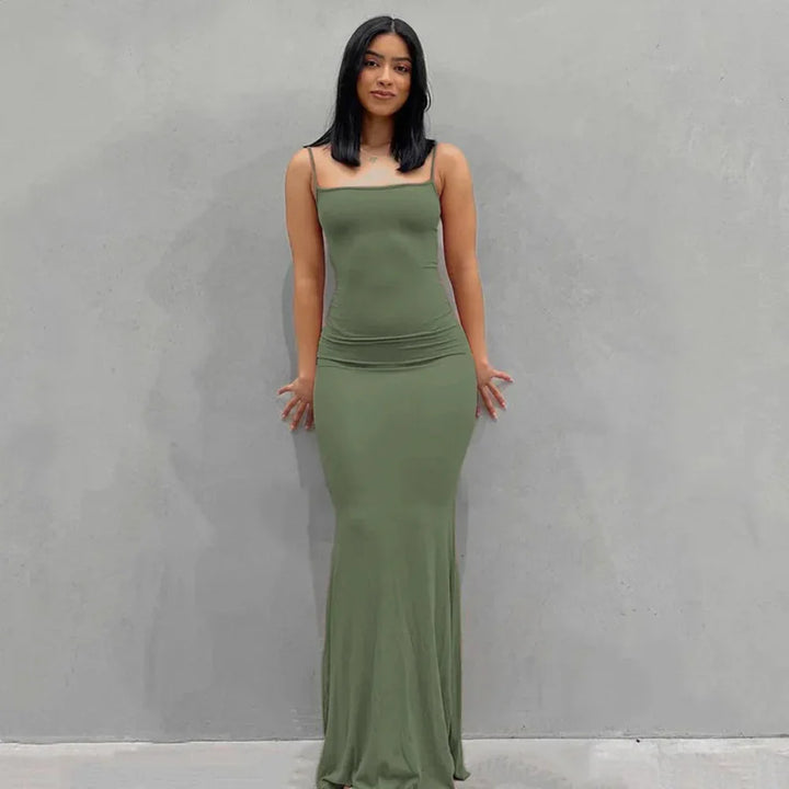 Robe d'été femme longue ajustée robe maxi décontractée