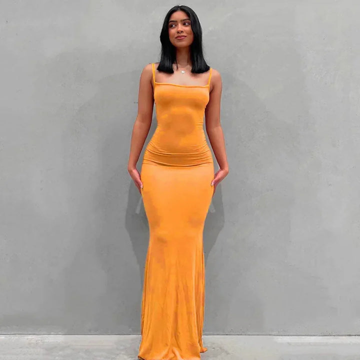 Robe d'été femme longue ajustée robe maxi décontractée