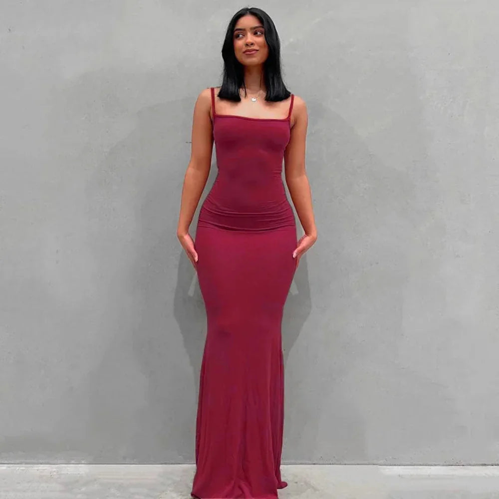 Robe d'été femme longue ajustée robe maxi décontractée