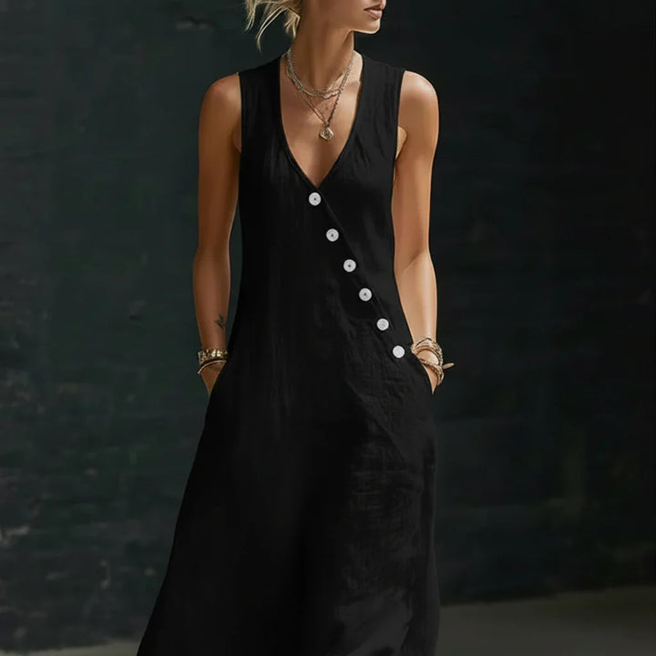 Robe d'été femme Robe maxi décontractée avec poches