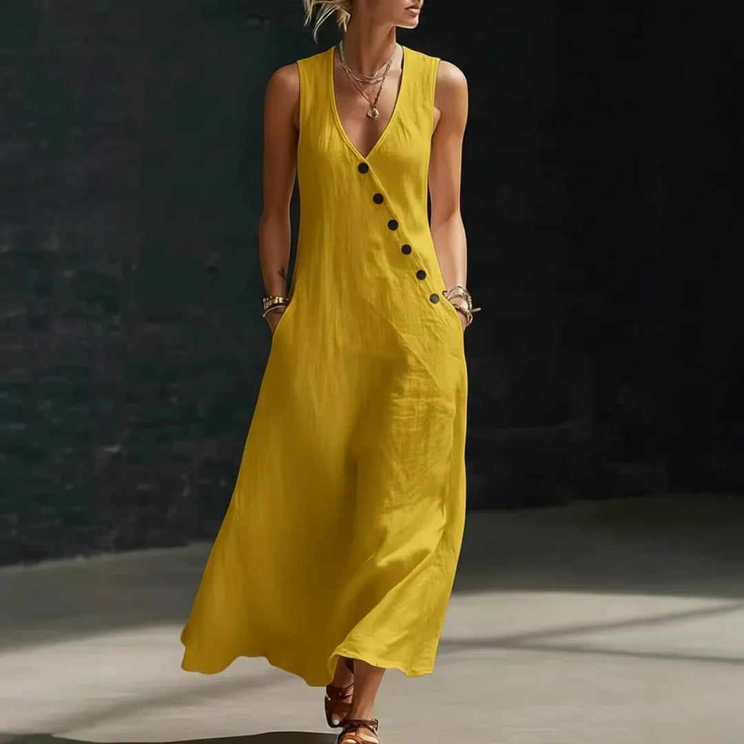 Robe d'été femme Robe maxi décontractée avec poches