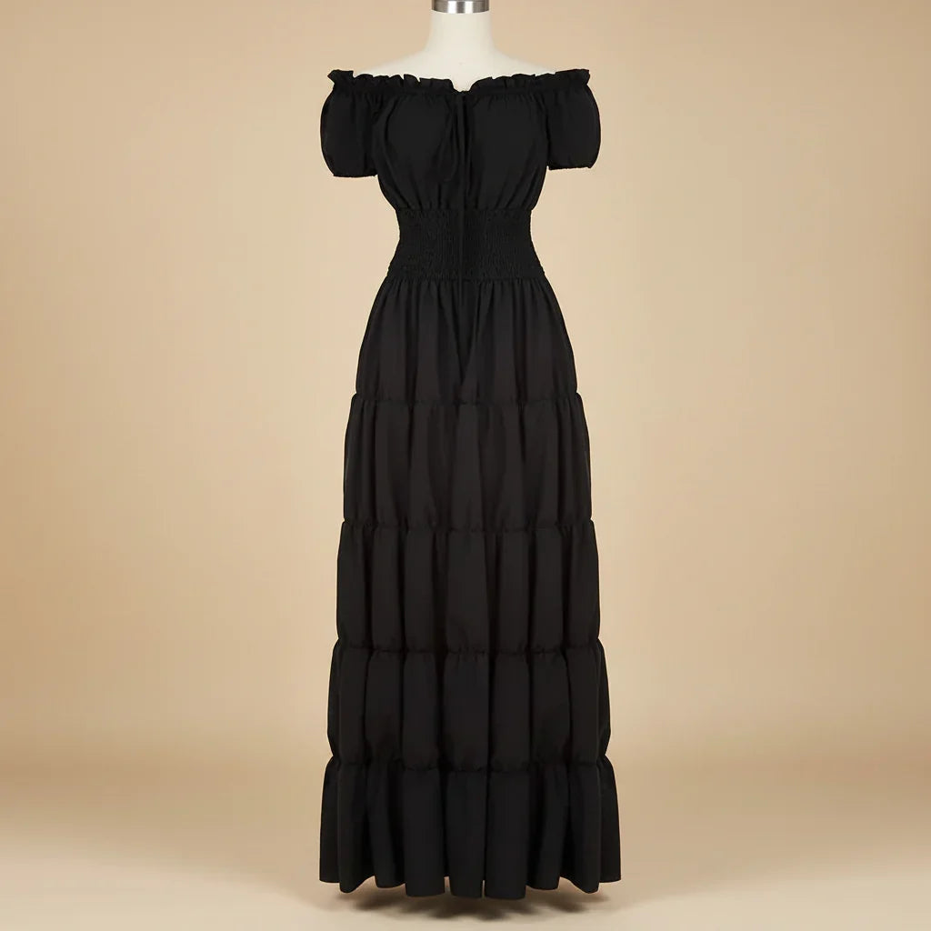 Robe d'été pour femmes Renaissance Moyen Âge Robe maxi longue
