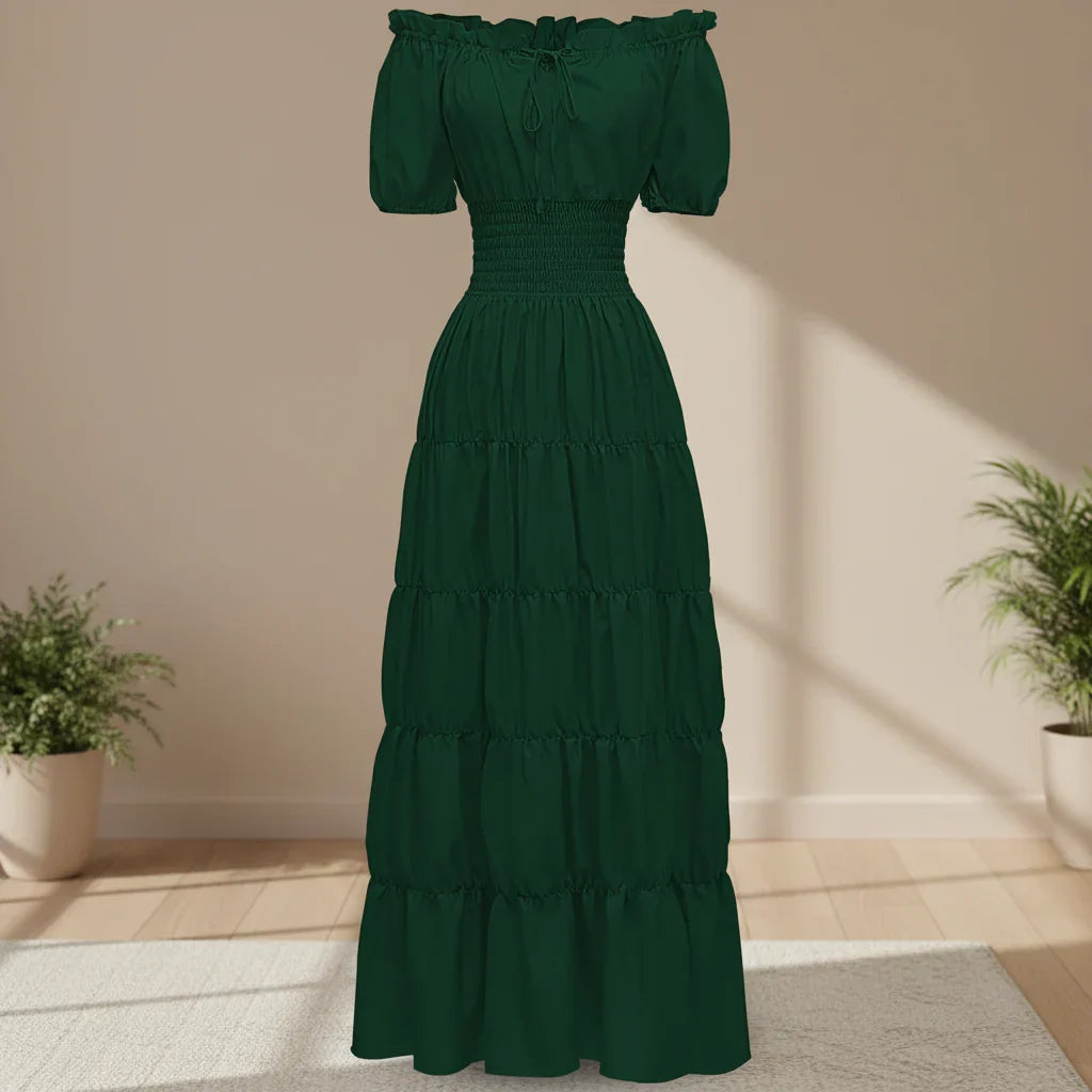 Robe d'été pour femmes Renaissance Moyen Âge Robe maxi longue