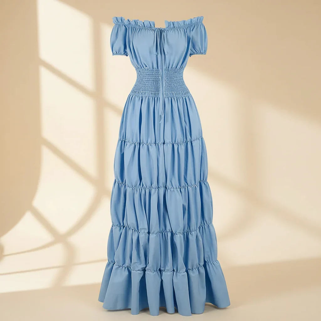 Robe d'été pour femmes Renaissance Moyen Âge Robe maxi longue