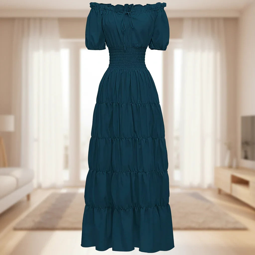 Robe d'été pour femmes Renaissance Moyen Âge Robe maxi longue