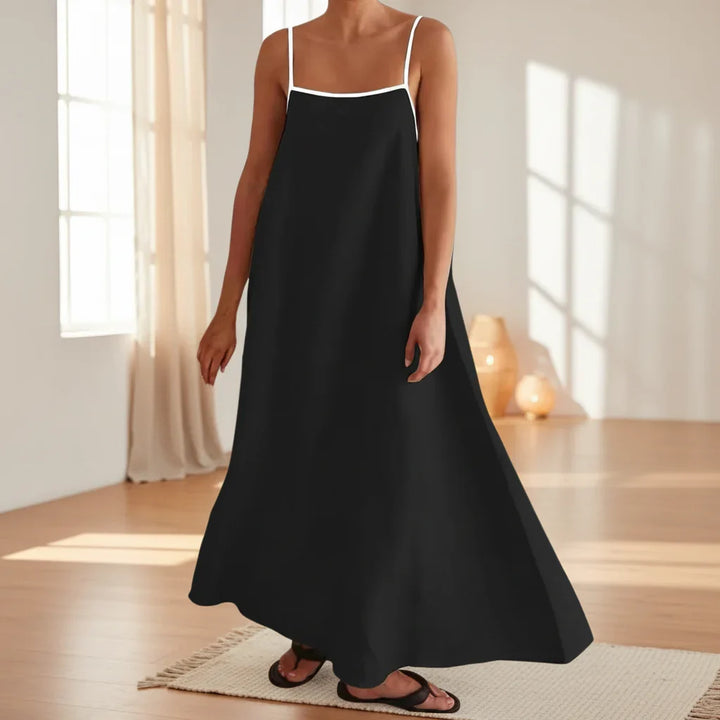 Robe d'été femme à bretelles spaghetti longue et décontractée