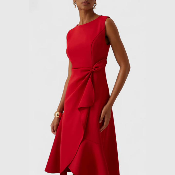 Elfriede | Robe Midi Sans Manches Drapée Asymétrique – Midi Drapée Asymétrique 2026