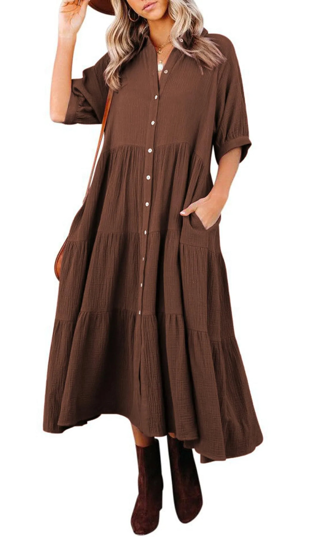 Klara - Robe midi avec poches