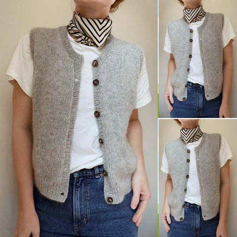 Cardigan en tricot doux et douillet avec capuche et boutons pour femmes