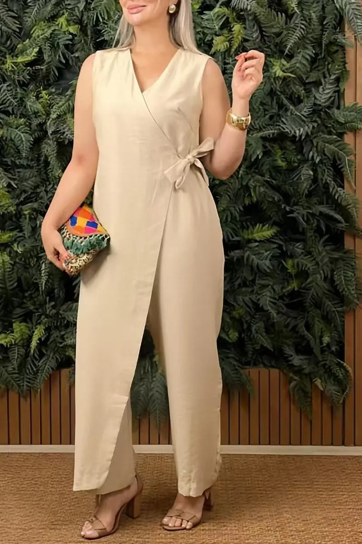 ELENA | Combinaison Femme Unie avec Pantalon Large
