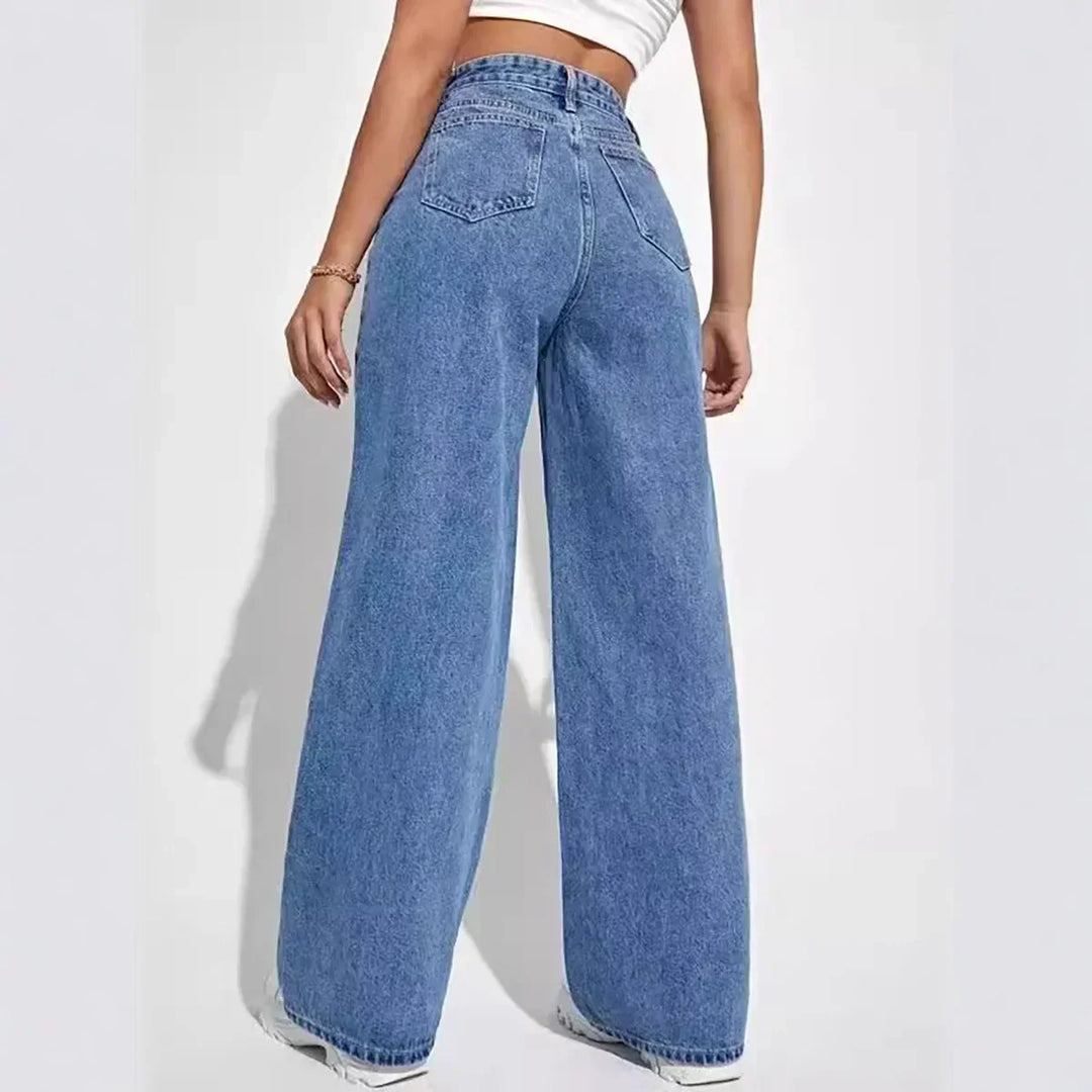 Jeans Baggy Taille Haute Femme