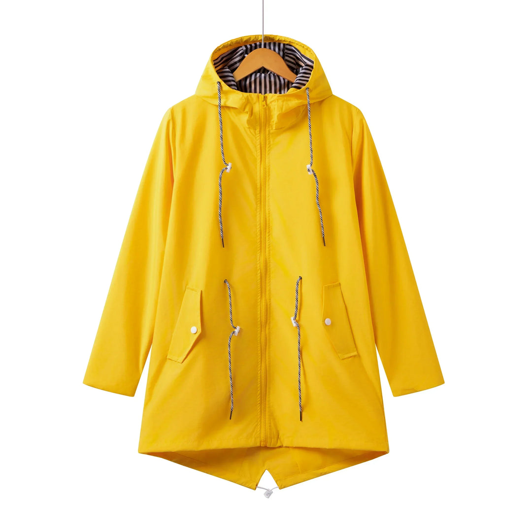Manteau Trench Imperméable à Capuche pour Femmes | Décontracté