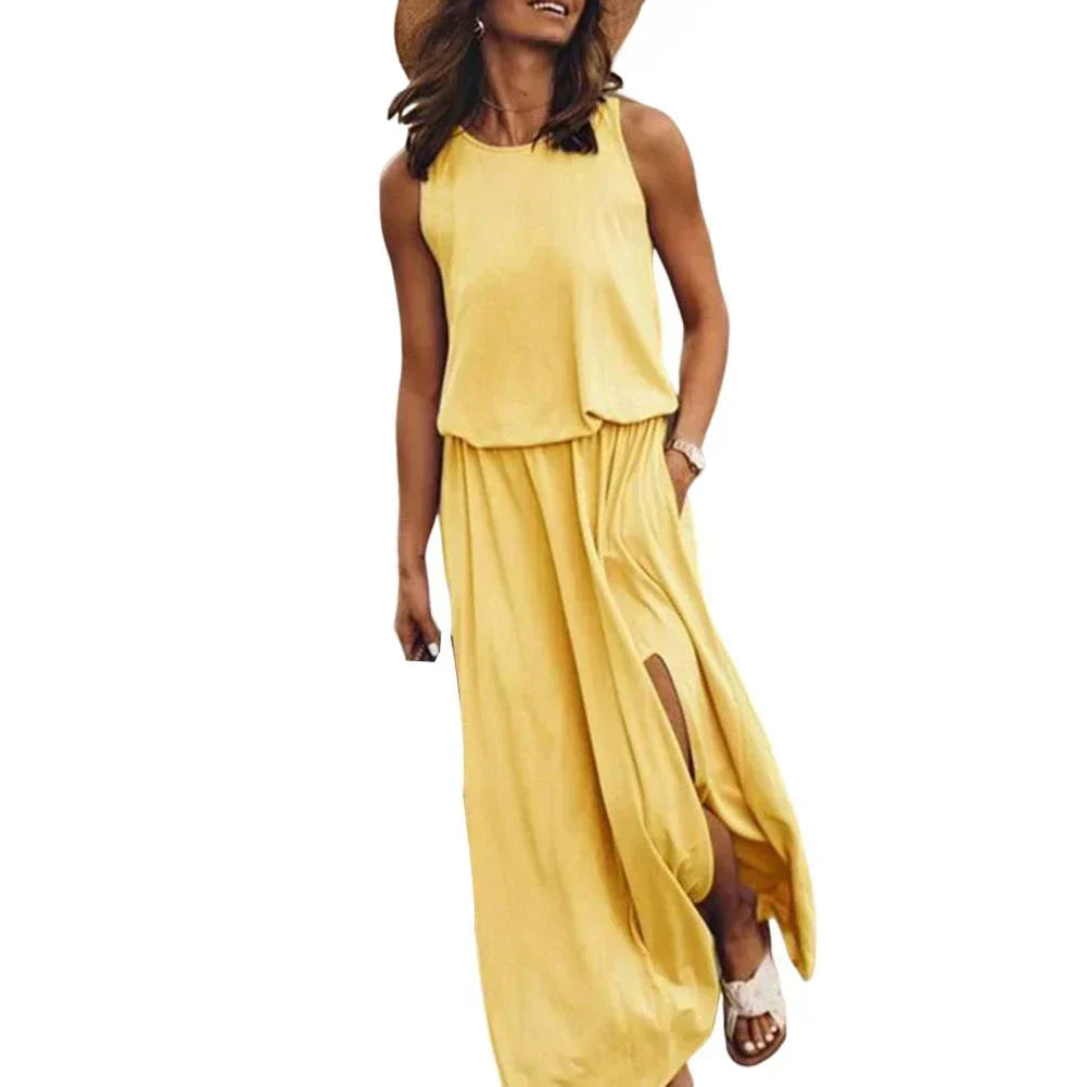Robe Maxi Décontractée Sans Manches Lyric