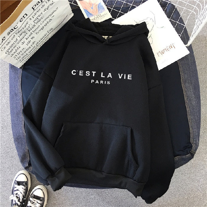 Sweat à capuche oversize pour femmes avec impressions | Poche kangourou