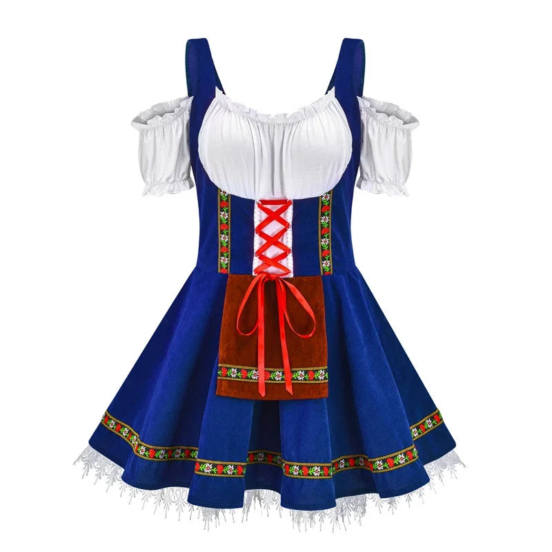 Robe Dirndl Mini Élégante pour Femmes Oktoberfest