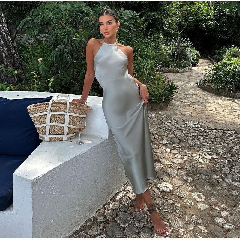 Robe de soirée maxi dos nu pour femmes