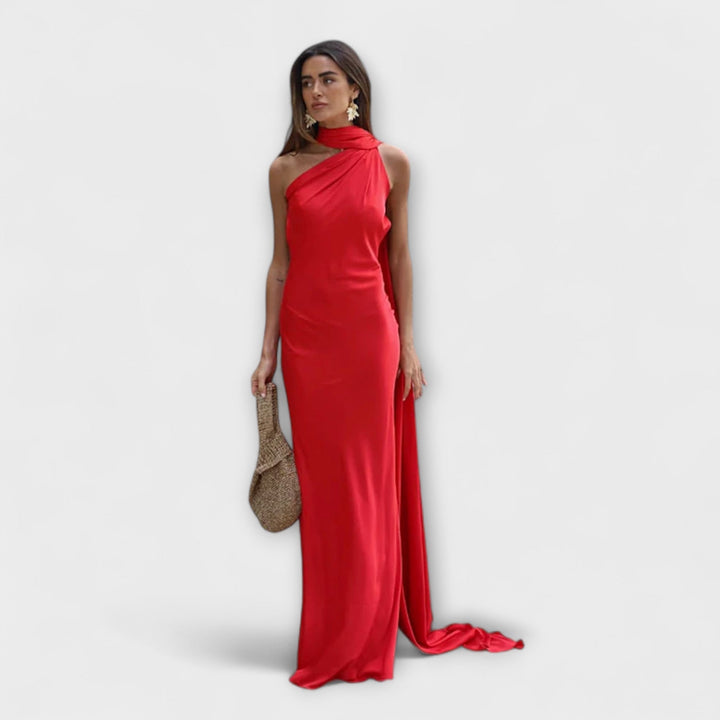 Robe Maxi Halter Off-Shoulder Élégante