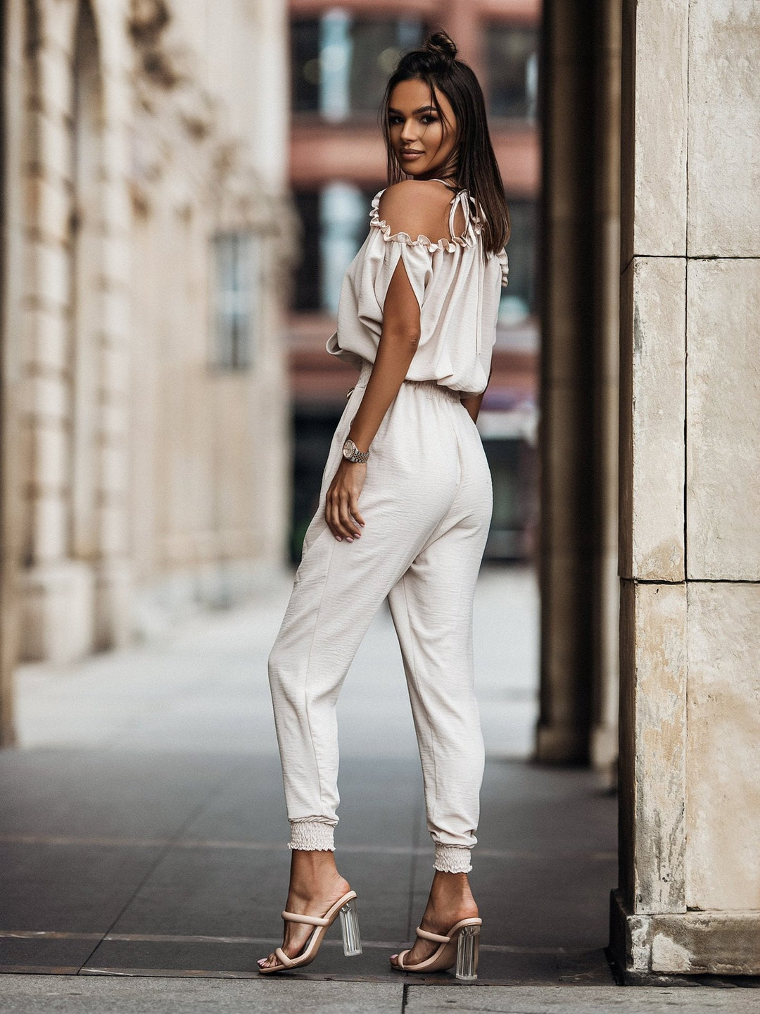 Hannah - Combinaison Off-Shoulder Féminine & Décontractée