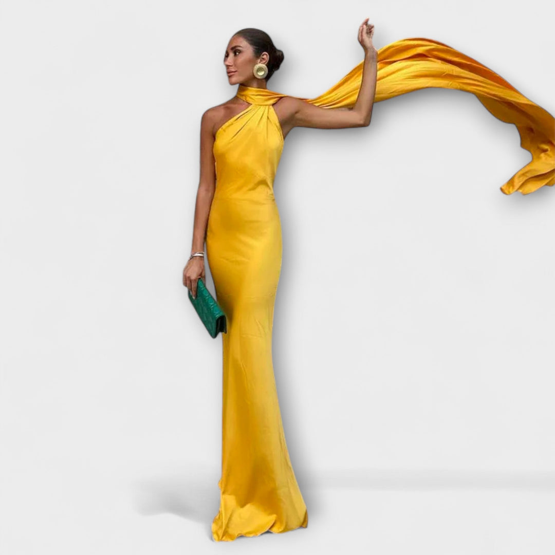 Robe Maxi Halter Off-Shoulder Élégante