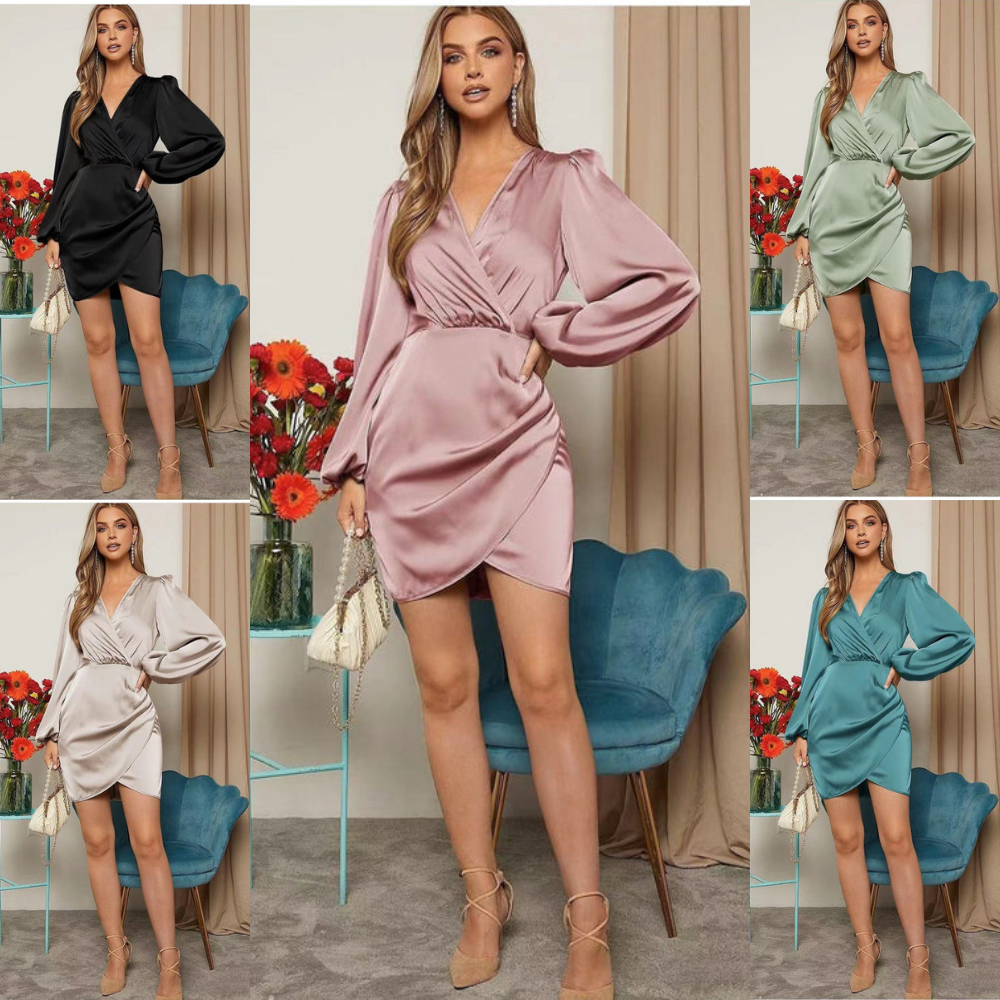 Saphira | Robe Minijupe en Satin de Soie