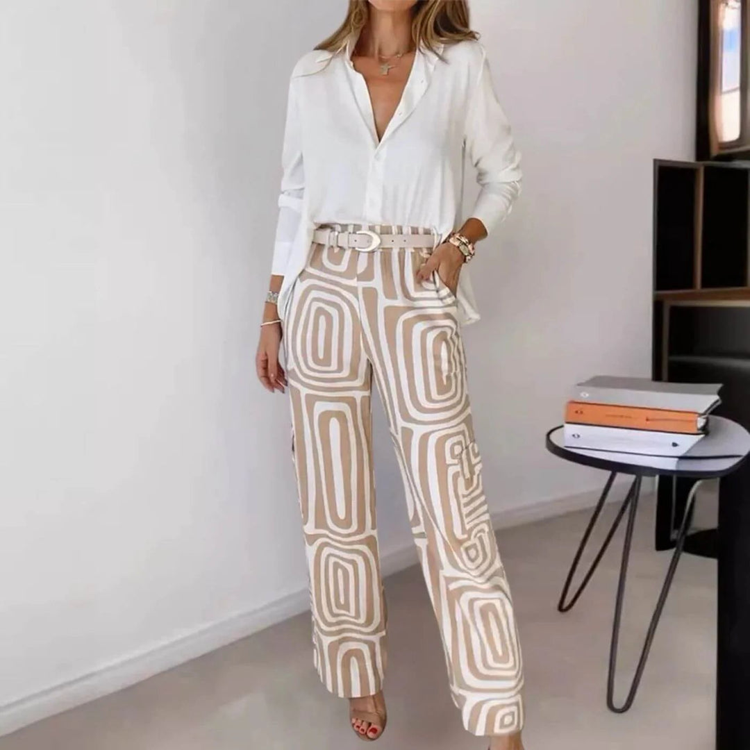 Marlene | Ensemble élégant pour femmes composé d'une blouse et d'un pantalon