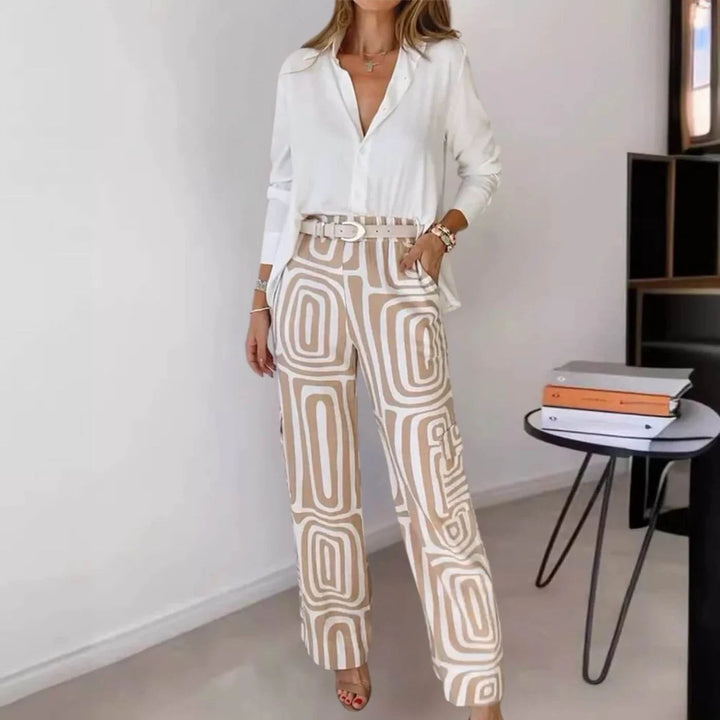 Marlene | Ensemble élégant pour femmes composé d'une blouse et d'un pantalon