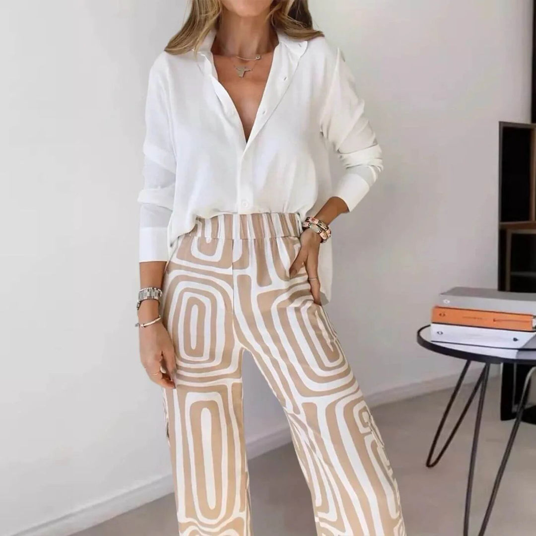 Marlene | Ensemble élégant pour femmes composé d'une blouse et d'un pantalon