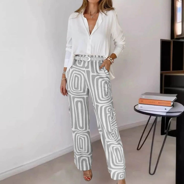 Marlene | Ensemble élégant pour femmes composé d'une blouse et d'un pantalon