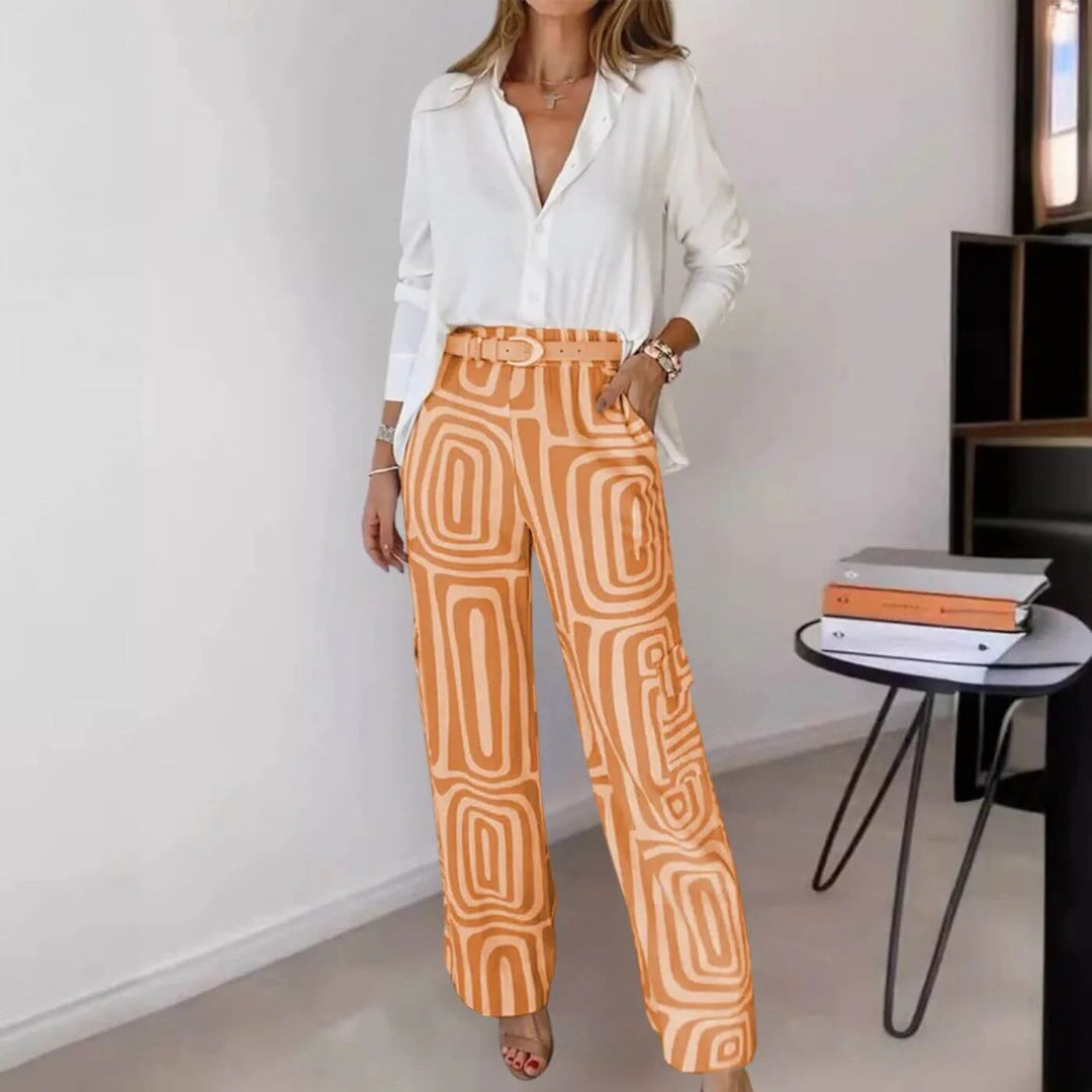 Marlene | Ensemble élégant pour femmes composé d'une blouse et d'un pantalon