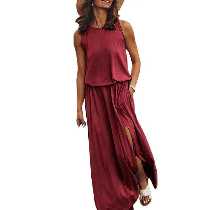 Robe Maxi Décontractée Sans Manches Lyric