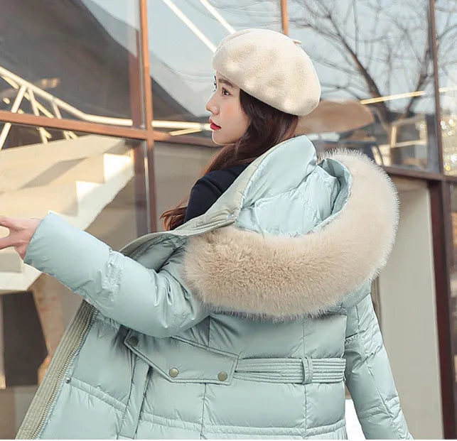 Manteau d'hiver exquis, luxueux et matelassé pour femmes