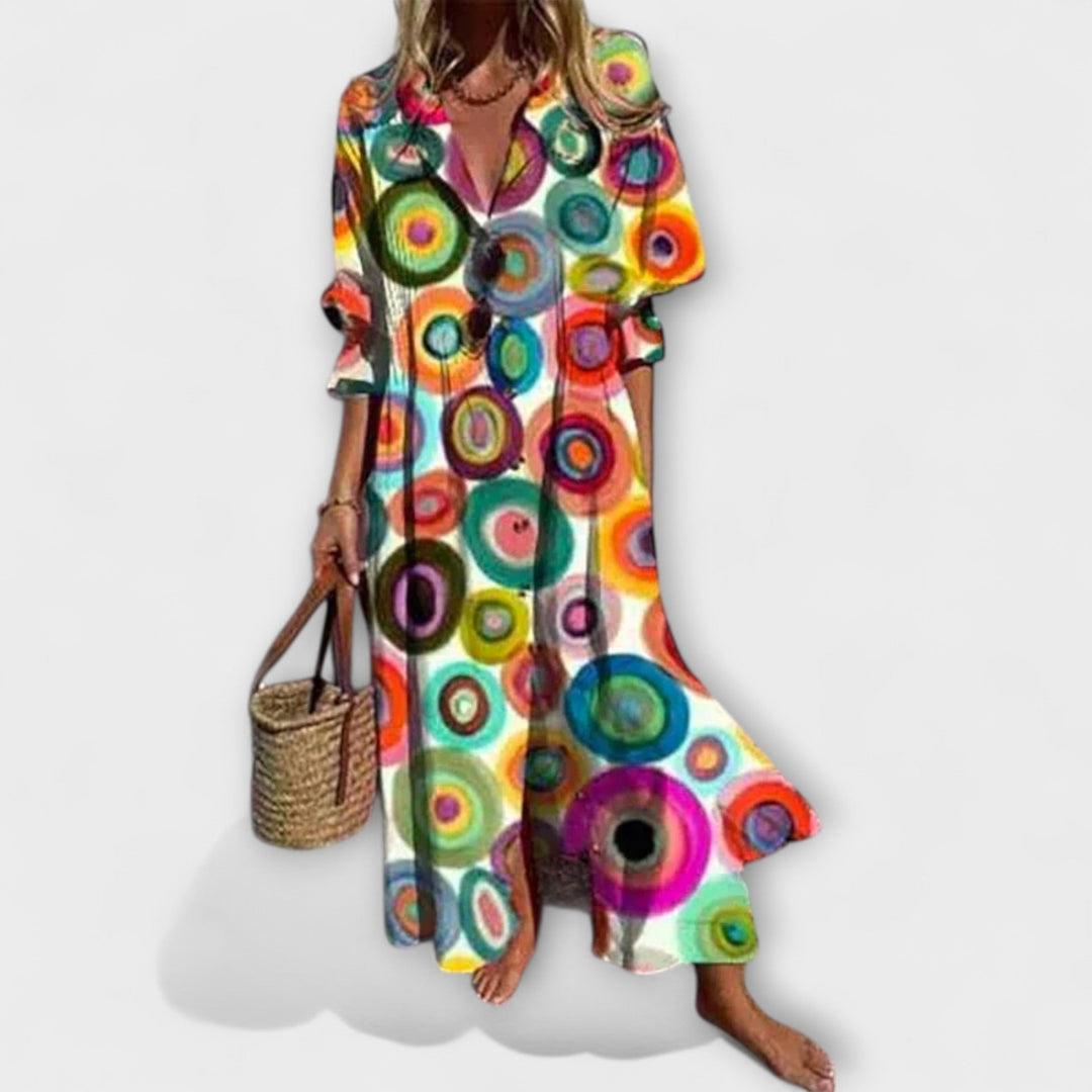 Lila - Robe maxi ajustée avec design couvrant le ventre