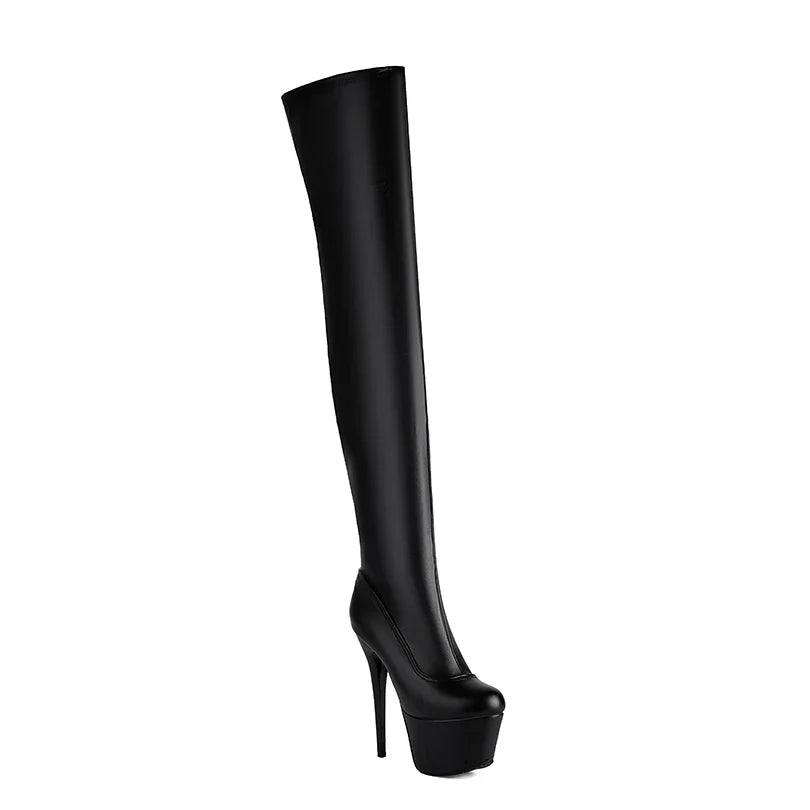 Bottes Overknee pour Femmes | Talon Stiletto Haut avec Plateau