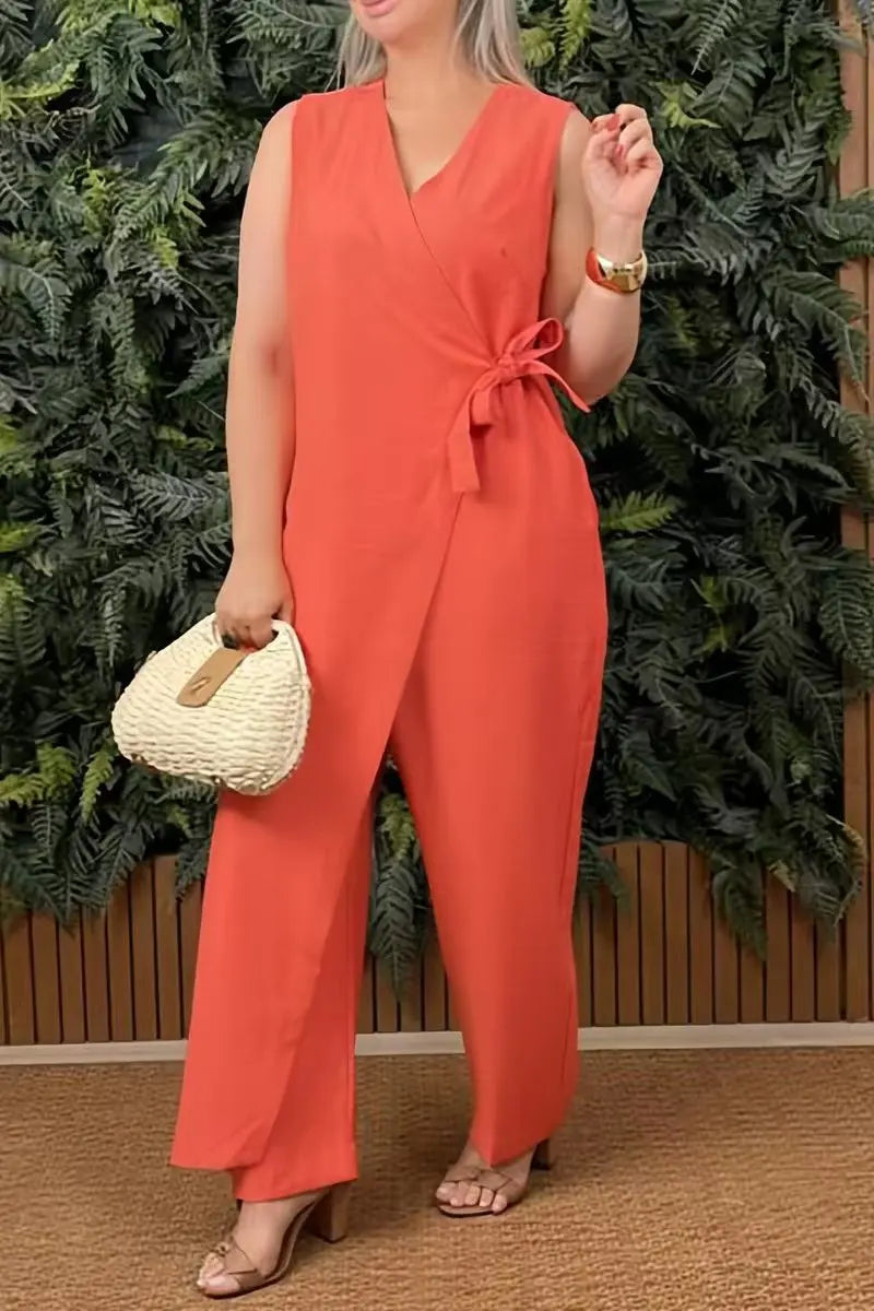 ELENA | Combinaison Femme Unie avec Pantalon Large