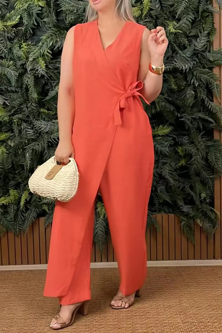 ELENA | Combinaison Femme Unie avec Pantalon Large