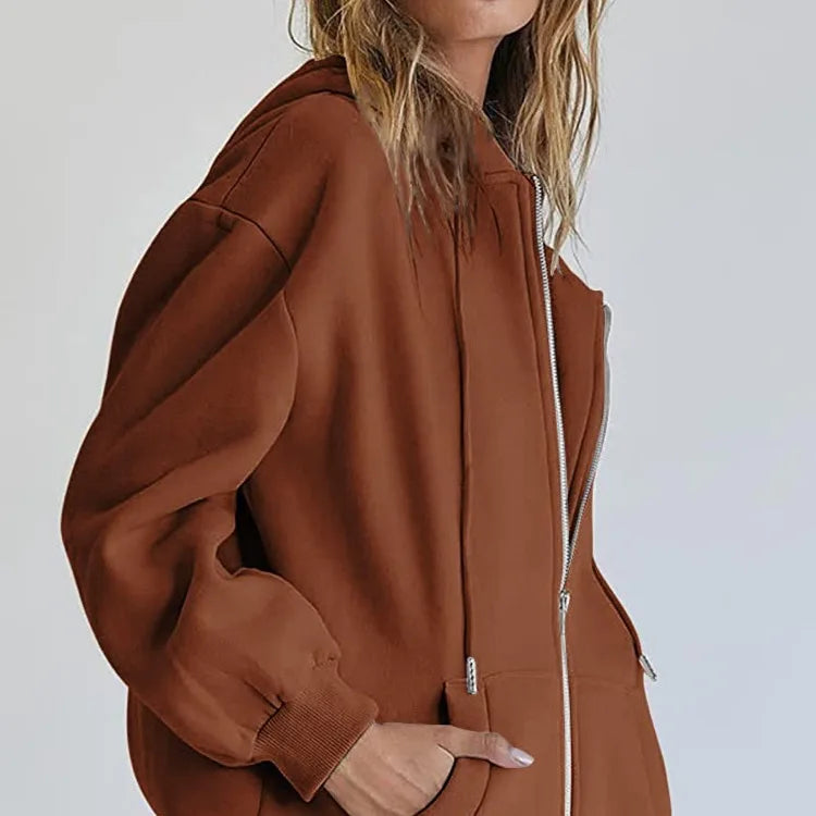 Valeria | Sweat à capuche zippé pour femmes confortable et stylé