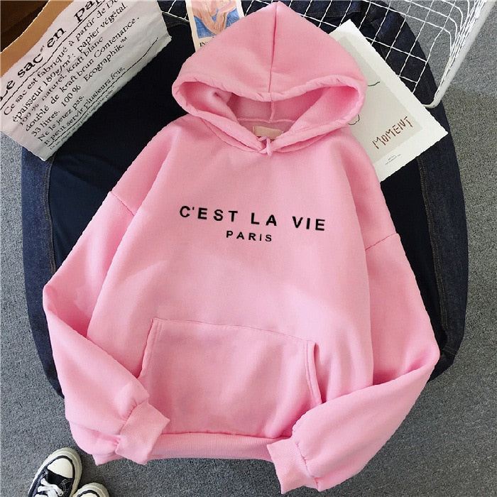 Sweat à capuche oversize pour femmes avec impressions | Poche kangourou