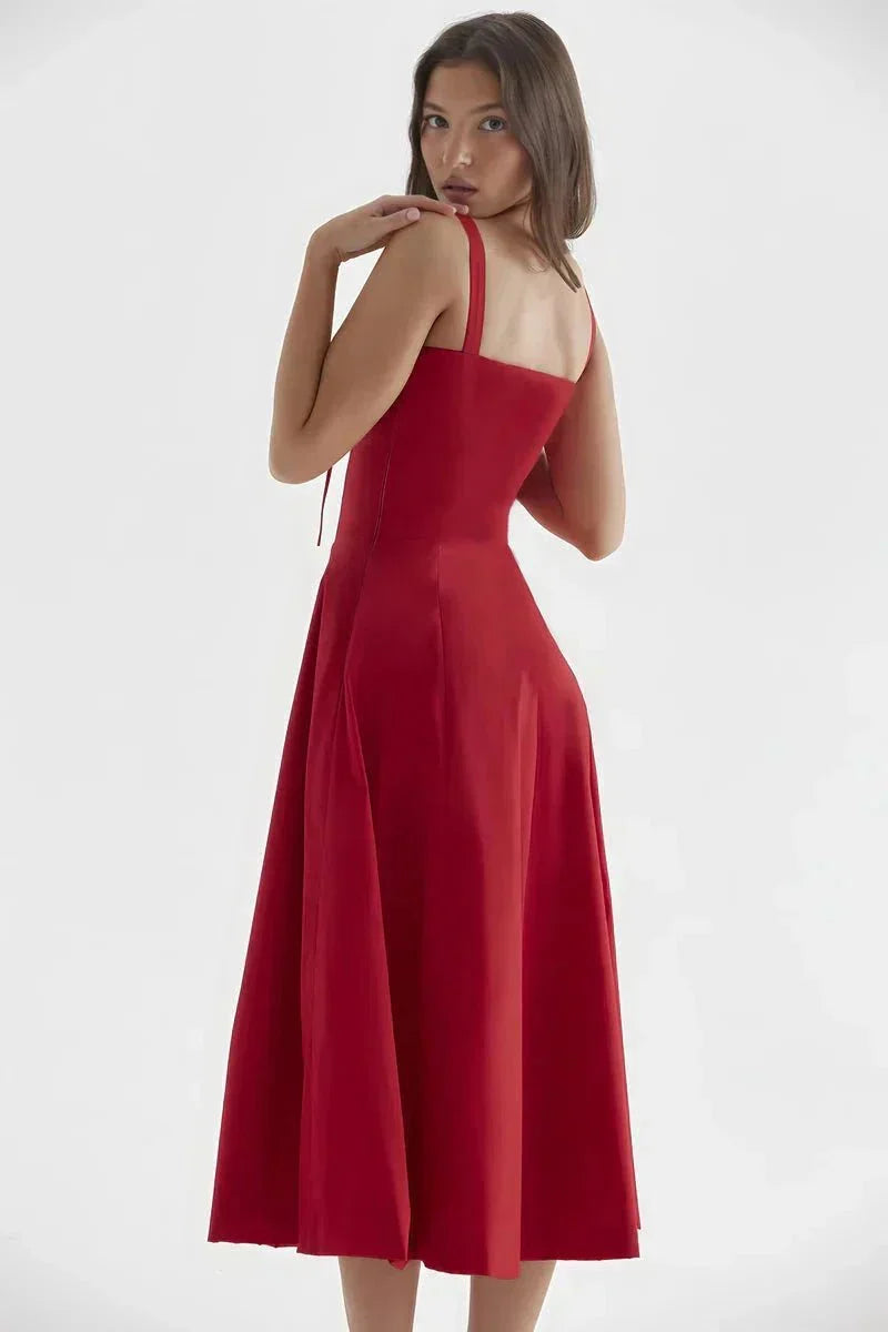 Linda | Robe Fleurie Femme Corset Fente Latérale Midi – Corset Fleurie Midi 2026
